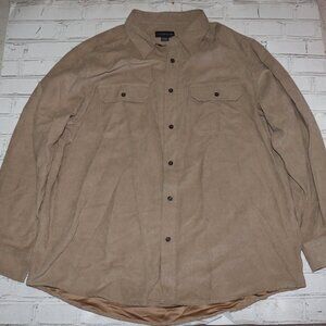 Men's Tan Long sleeve button-down shirt by Covington Nwot XL